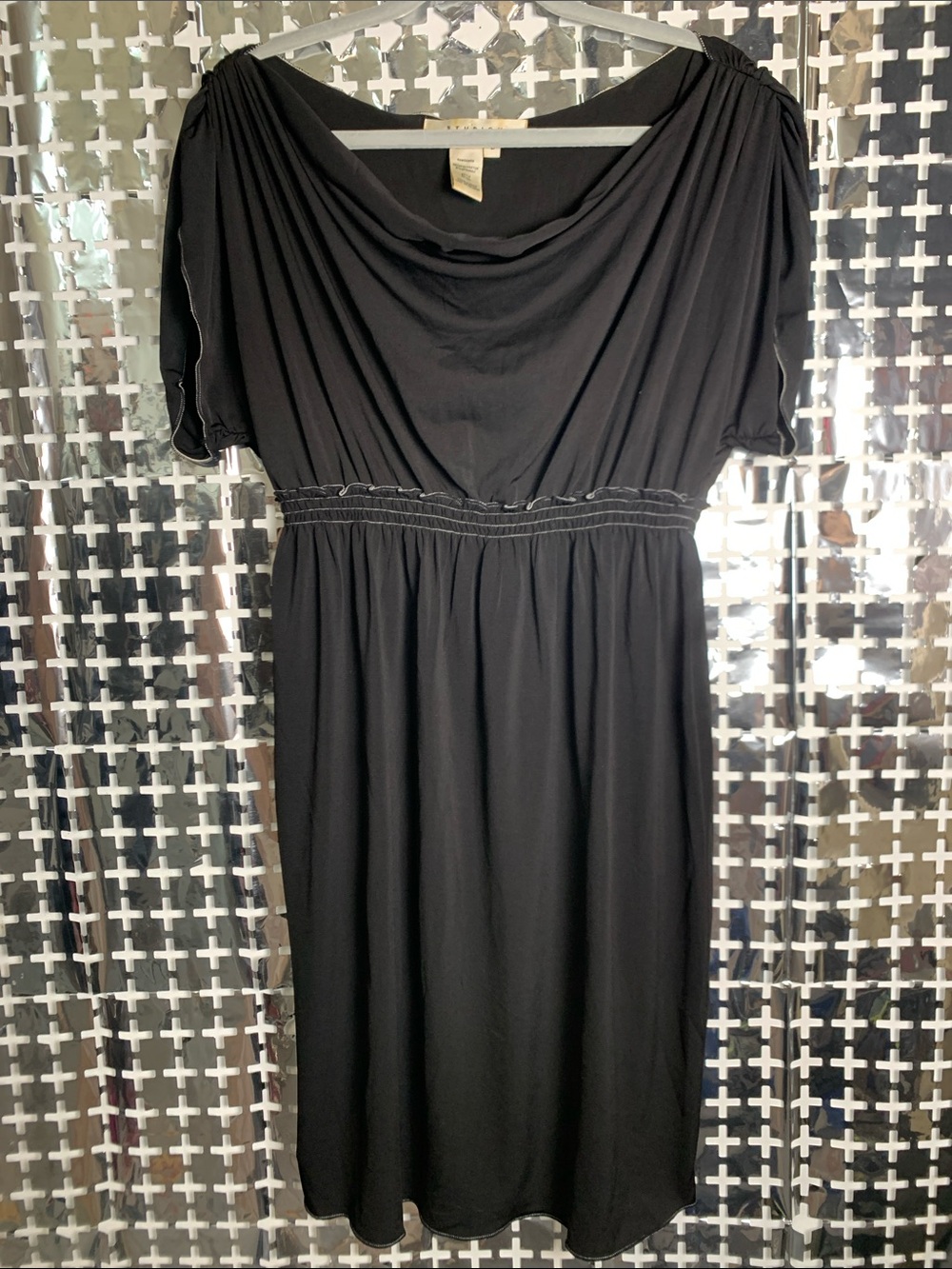 Studio M Black Cowl-Neck Midi Dress